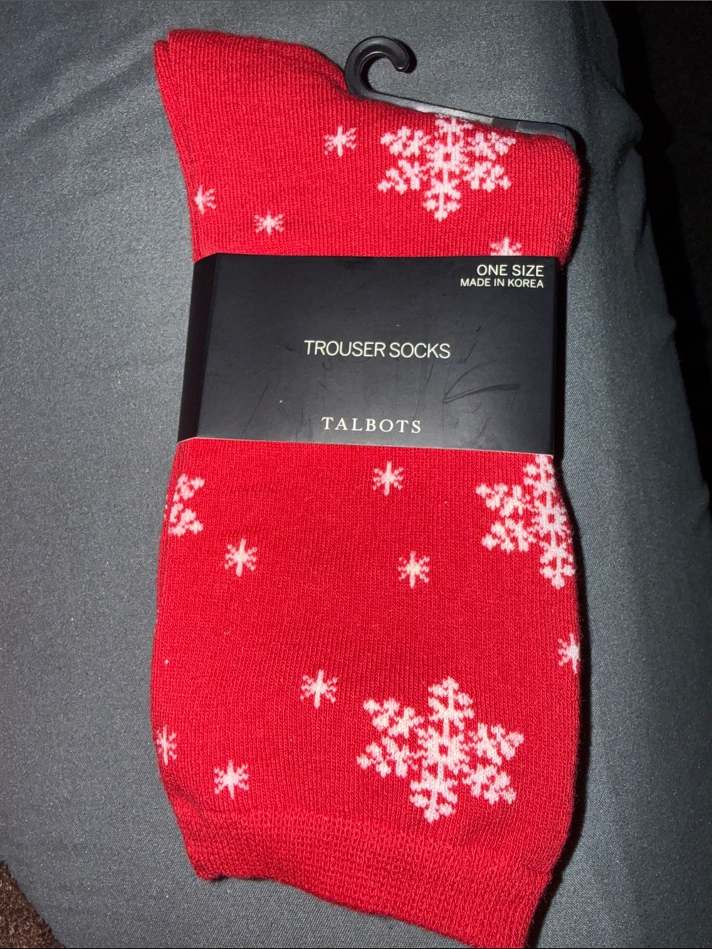 Talbots Red Snowflake Dress Trouser Socks